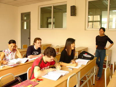 中国での留学生の授業風景